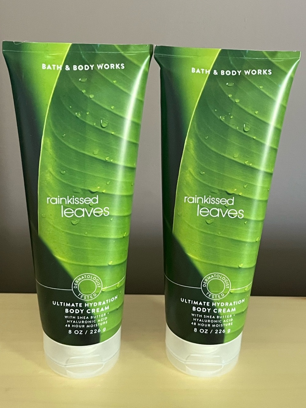 Two Bath & Body Works Rain Kissed Leaves Body Creams Retired Discontinued